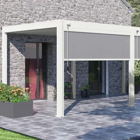 Store latéral blanc 3M pergola bioclimatique