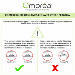 Compatibilité des lames LED avec pergola bioclimatique Ombréa